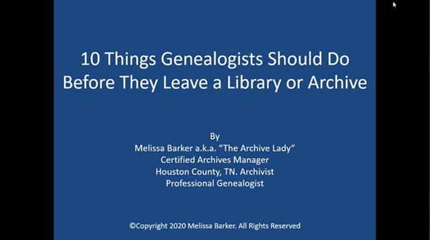 Ten Things a Genealogist Must Do Before Leaving a Kentucky Library or the State Archives