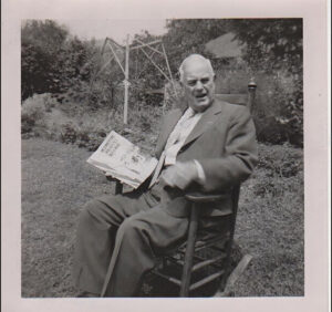 Edward E. Sweeney in a 3rd Street Louisville backyard garden in 1955