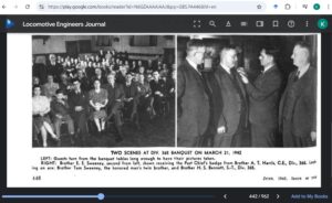 Article in Brotherhood of Locomotive Engineers magazine