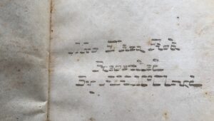 Inscription in Eliza Fisk's 1860s photo album