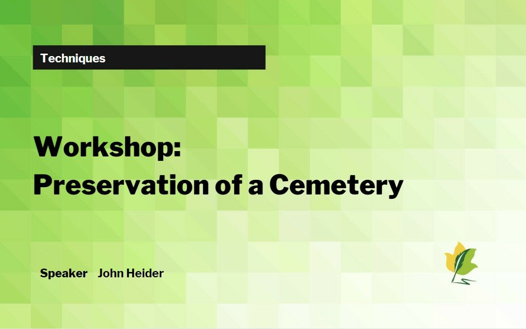 Workshop: Preservation of a Cemetery