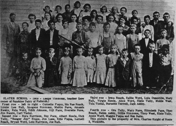 Slater School 1909 - Kentucky Genealogical Society